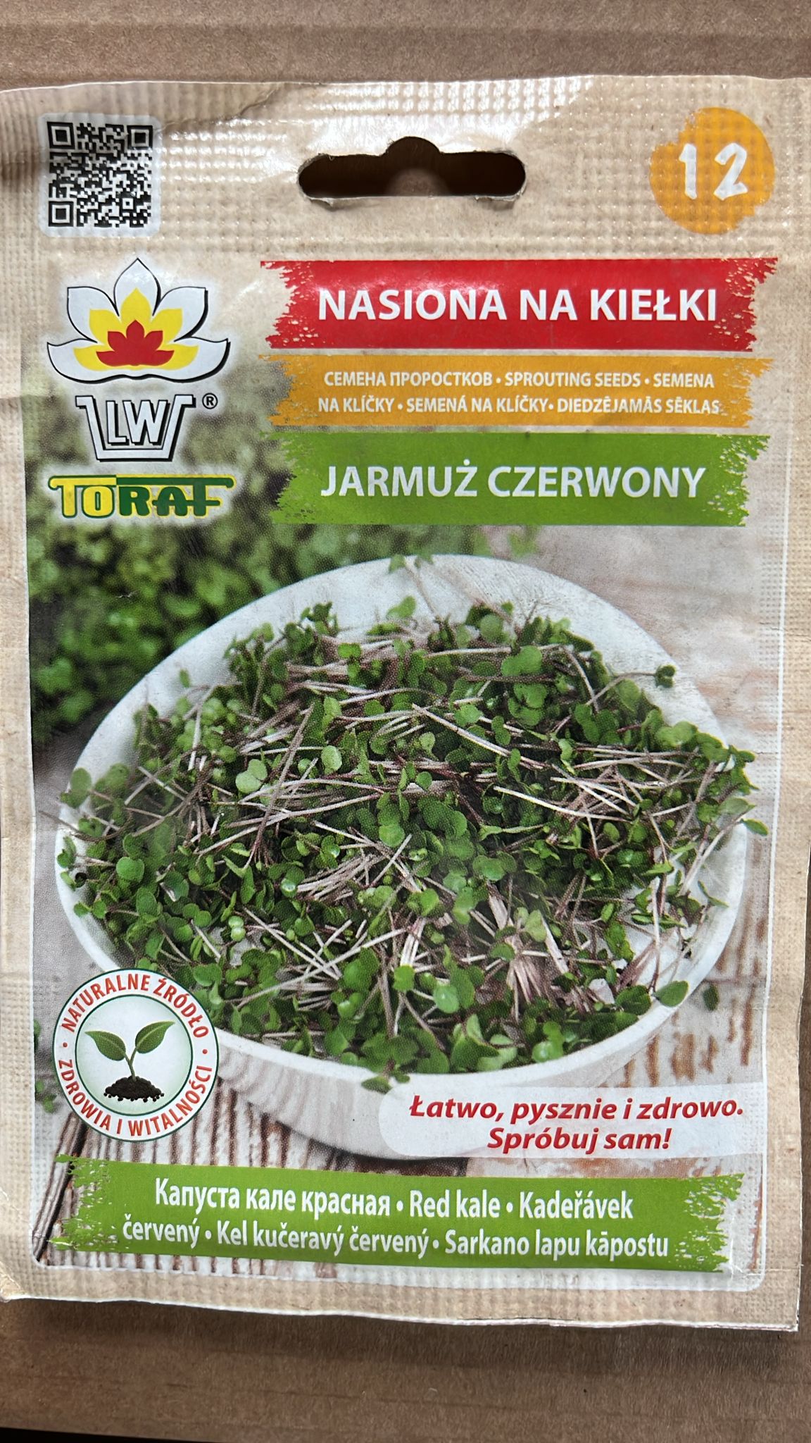 Semințe pentru germeni de kale CZERWONY, 10g, Toraf