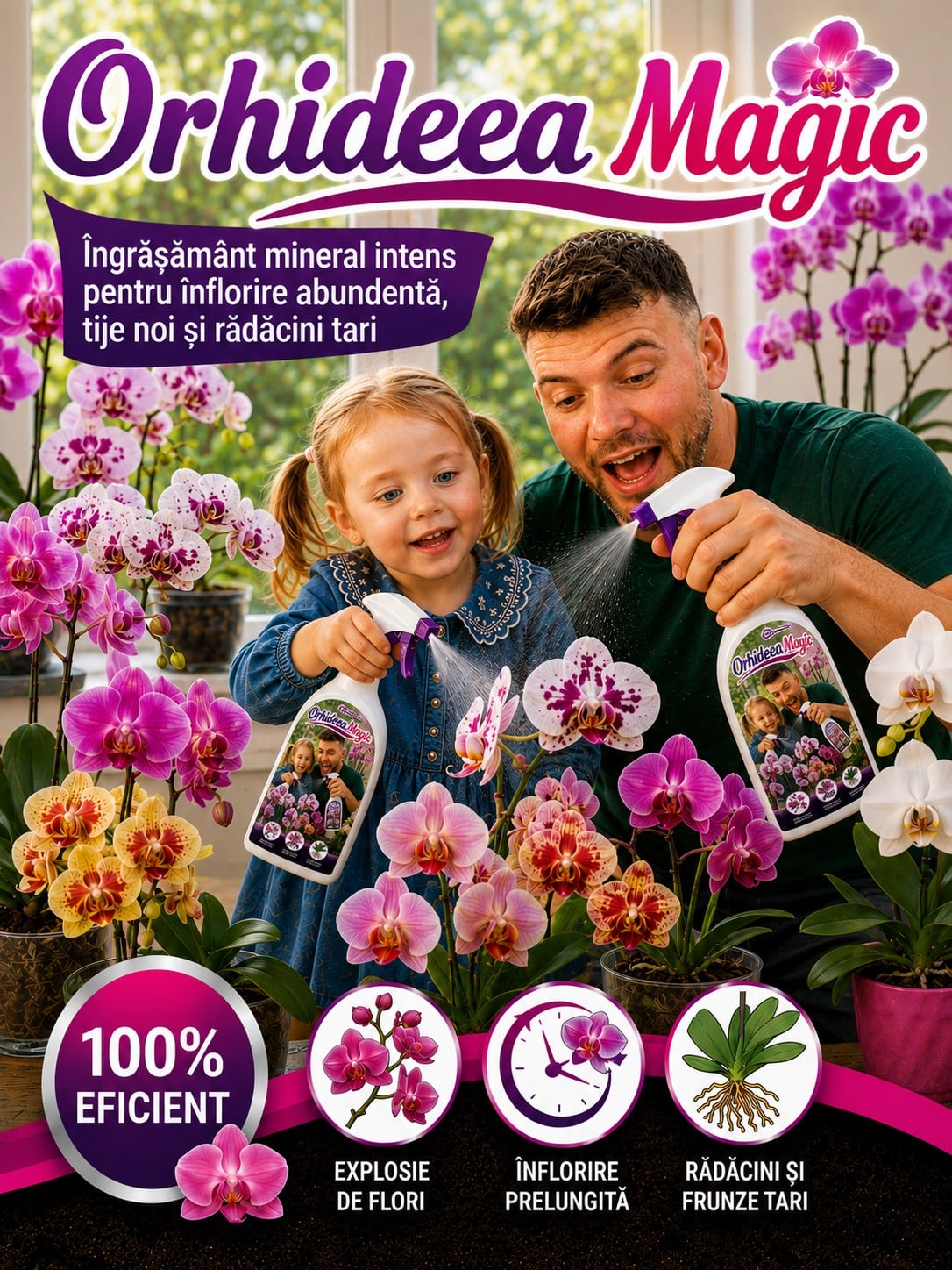 Îngrășământ Lichid Premium Orhideea Magic , 500 ml