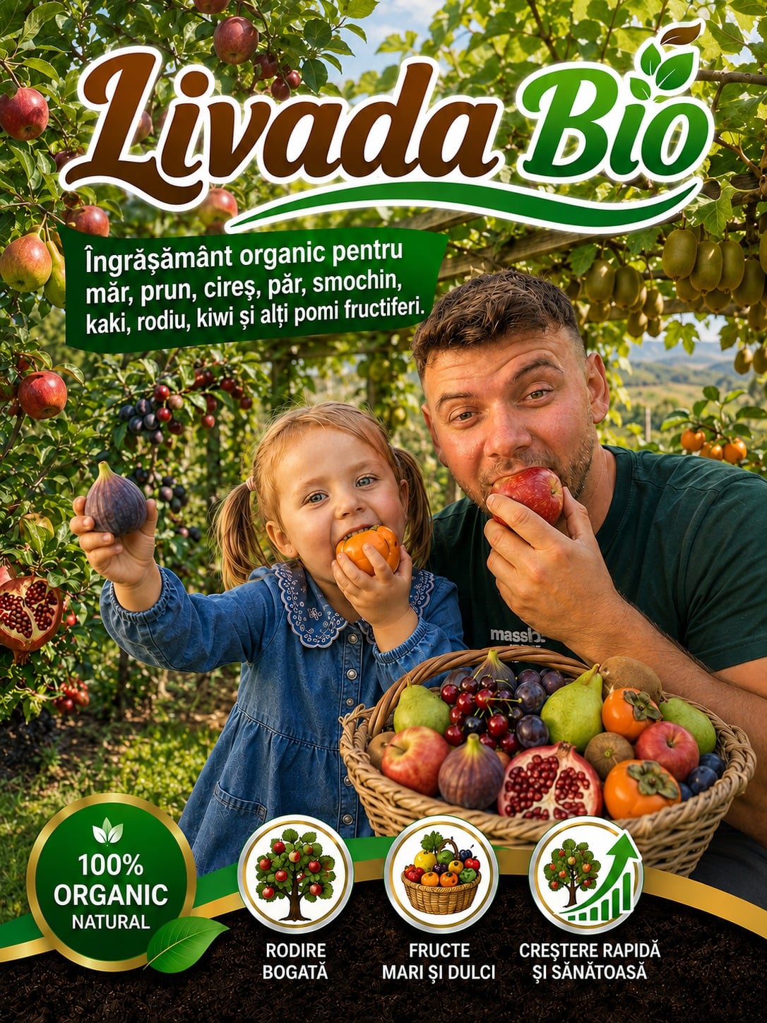 Îngrășământ Organic Pomi Fructiferi Livada Bio, 1L